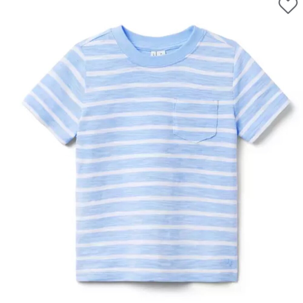 Janie and Jack - Slub Tee in French Blue stripe - 18-24m